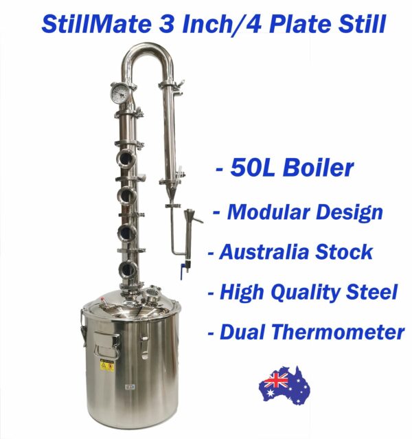 50L SS 3" x 4 Plate Modular Neutral Spirits Still