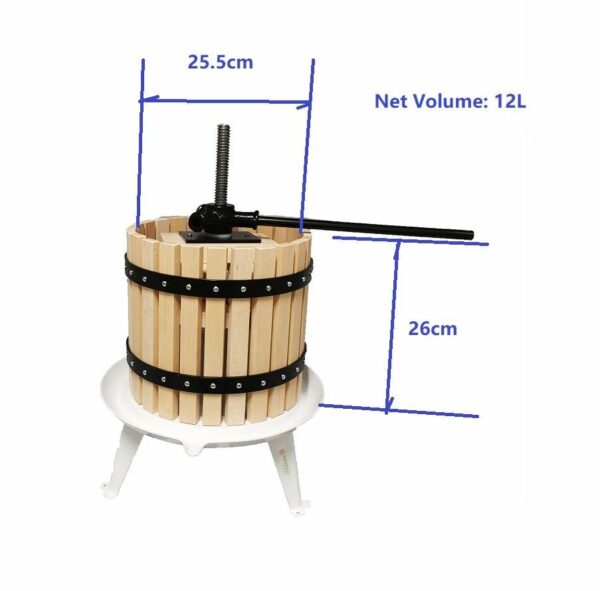 12L Wooden Frame Fruit Press (To be assembled)