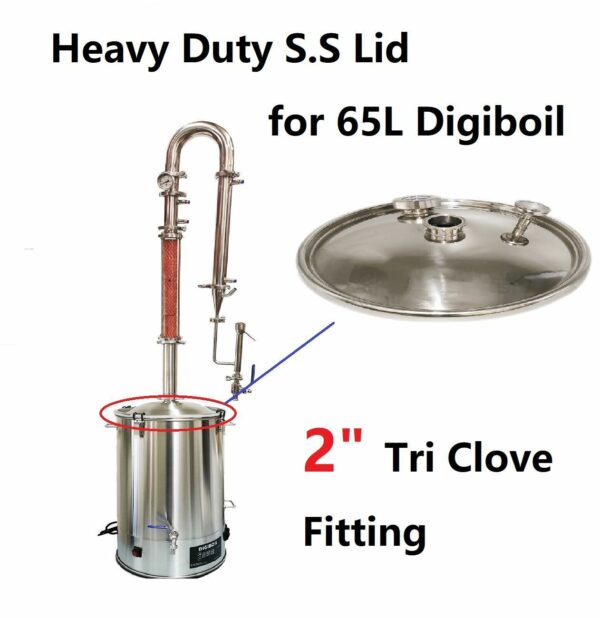 Heavy duty Stainless Steel Lid for 65L Digi boiler with 2" fitting