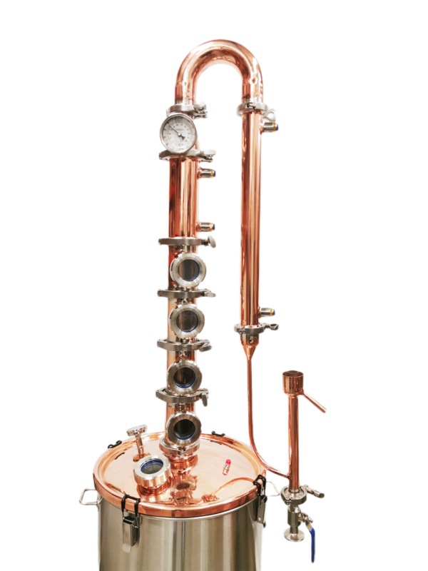 65L Copper 3" x 4 Plate Colume Modular Micro Distillery - Free Power station