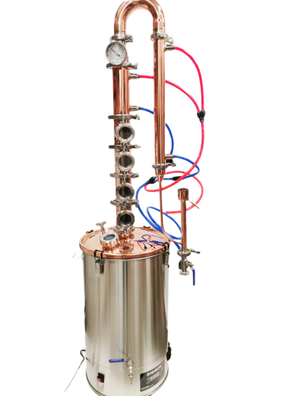 65L Copper 3" x 4 Plate Colume Modular Micro Distillery - Free Power station