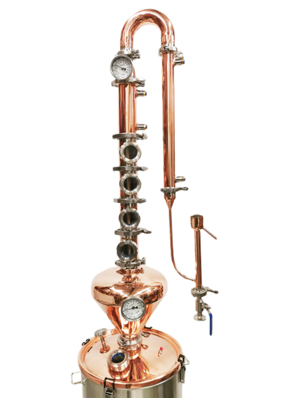 65L Copper 3" x 4 Plate Colume Modular Micro Distillery with Helmet - Free Power station