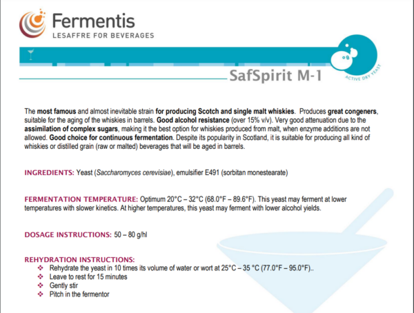 Repacked Fermentis Safspirit M-01 Yeast 15g