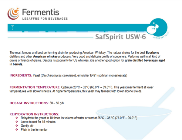 Repacked Fermentis Safspirit USW-6 Yeast 15g