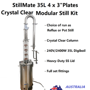 35L Stillmate 4 x 3" Crystal Clear Bubble Plate Still