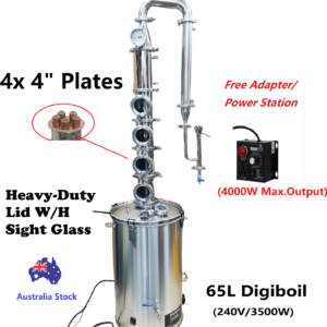 StillMate 65L SS 4" x 4 Plate Modular Micro Distillery -  Free Power station