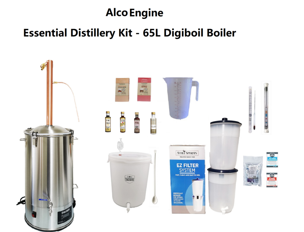 AlcoEngine Copper Reflux Condensor Distillery Kit -65L Digiboil boiler ...