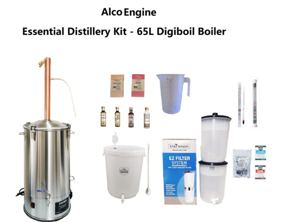 AlcoEngine Copper Reflux Condensor Distillery Kit -65L Digiboil boiler