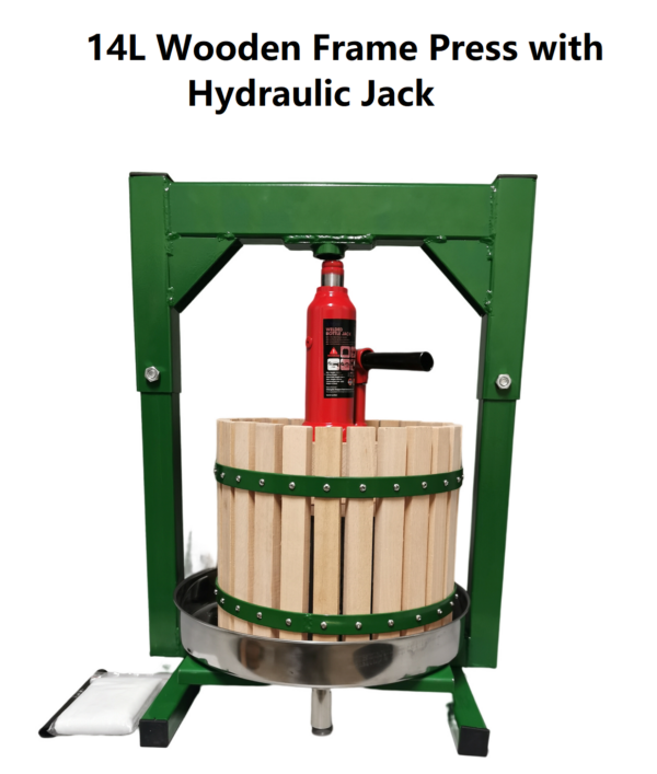 14L Wooden Frame Wine Press With Hydraulic Jack (To be assembled)