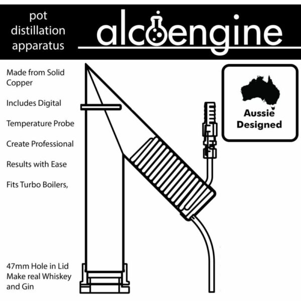 65L Copper Dome and AlcoEngine Pot Still Kit Free power station