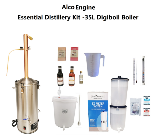 AlcoEngine Copper Reflux Condensor Distillery Kit - 35L Digiboil boiler