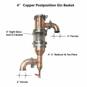 Copper 4" Gin Basket/Carter Head for Modular Still