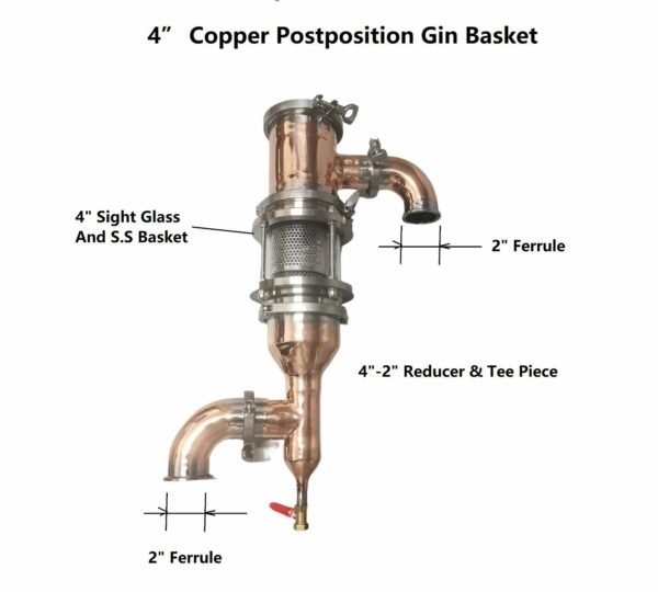 Copper 4" Gin Basket/Carter Head for Modular Still