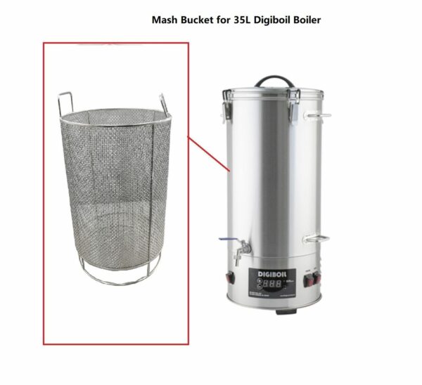 Stainless steel Mash Bucket for 35L Digiboil- Brew with the Digi Boiler(no boiler)