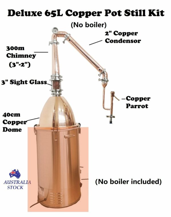 Deluxe Stillmate 65L Copper Mini Distilery Pot Still Kit - No boiler