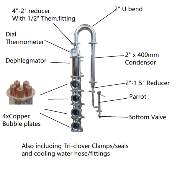 50L/240V/2x2400W 4 x 4" Plates Stainless Steel Distillery Temperature Controlled