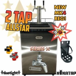 2 Tap Series X Kegerator - Allstar SS Homebrew Draught Pack