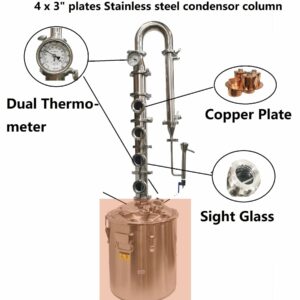 Stillmate Full Stainless steel 3" x 4 Plate Modular Spirits Still Column