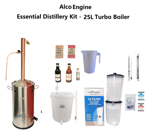 AlcoEngine Copper Reflux Condensor Distillery Kit - 25L Turbo Boiler