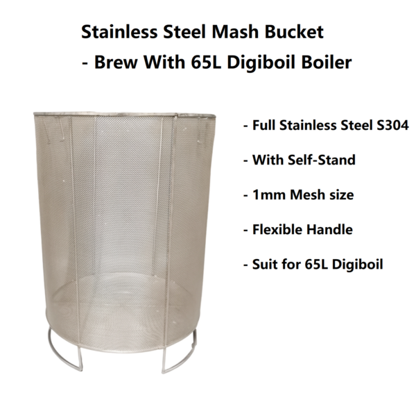 Stainless steel Mash Bucket for 65L Digiboil- Brew with the Digi Boiler(no boiler)