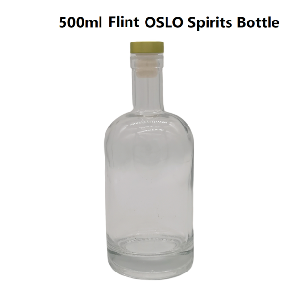 500Ml Flint OSLO Glass Spirits Bottle with Cork