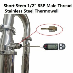 Short Stem 1/2" BSP Male Thread SS Thermowell