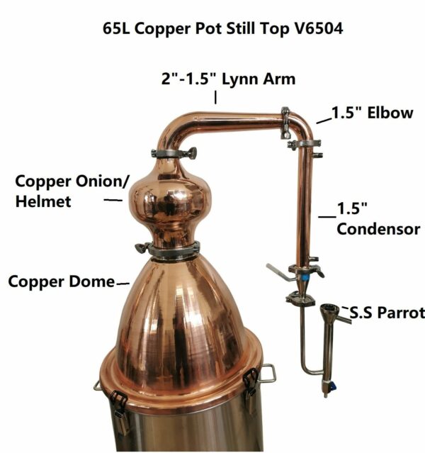 StillMate 65L Copper Pot Still Top - V6504