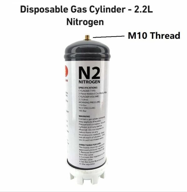 New Disposable 2.2L N2 Cylinder