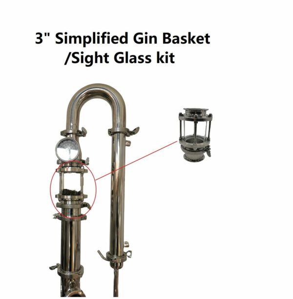 New 3 Inch Sight Glass Gin Basket Kit