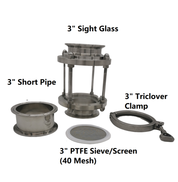 New 3 Inch Sight Glass Gin Basket Kit