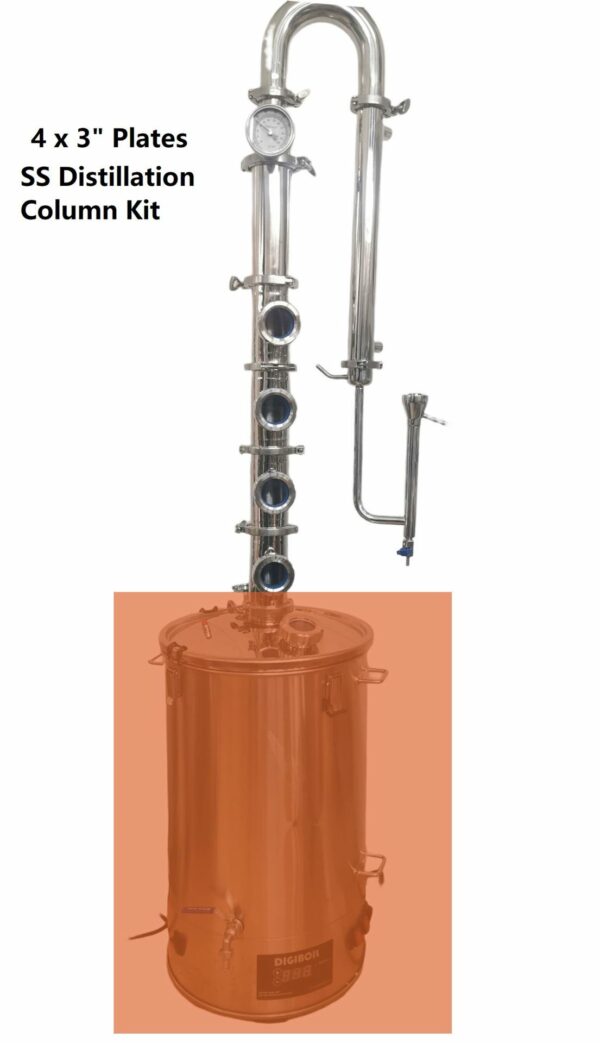 Stillmate SS 3" x 4 Plate Modular Spirits Still Column/Condensor