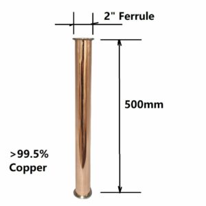 2"x 500mm Copper Tri-clover Straight Pipe