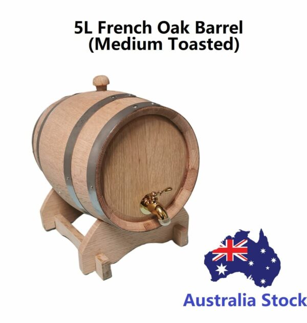 5L French Oak Barrel with brass tap