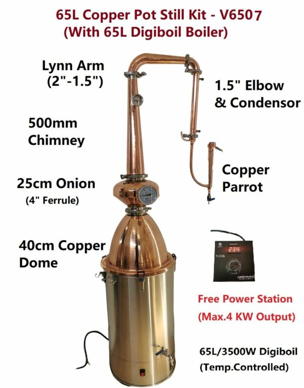 StillMate 65L Copper Pot Still - V6507 (With boiler)