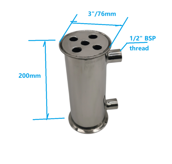 3" x 200mm Stainless Steel Condensor/Dephlegmator