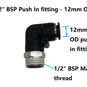 1/2" BSP(Male) - 12mm Push In Fitting