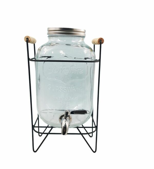 New 5L glass jar with SS tap and frame