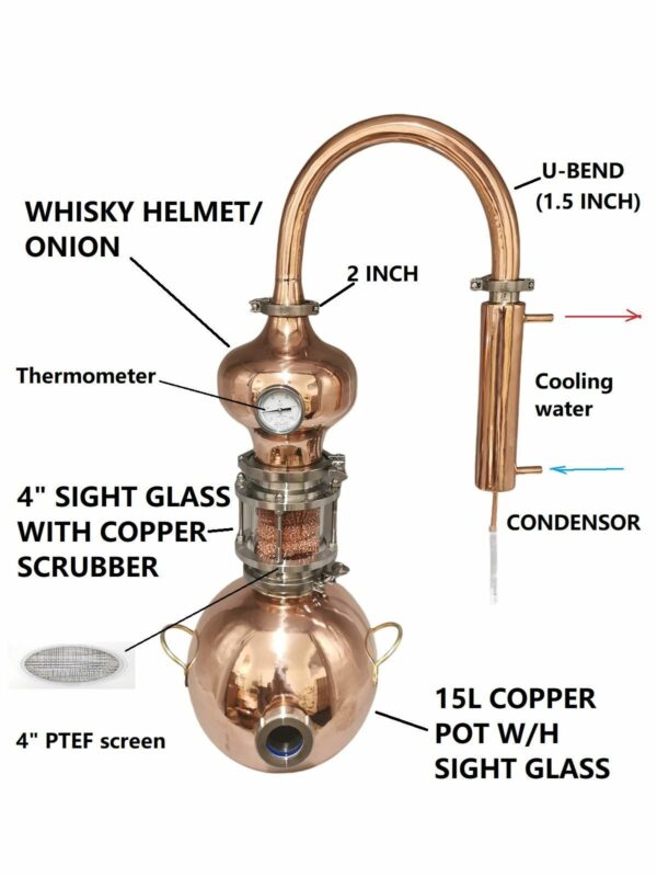 HooLoo(Guard) 15L Copper Pot still With Sight Glass