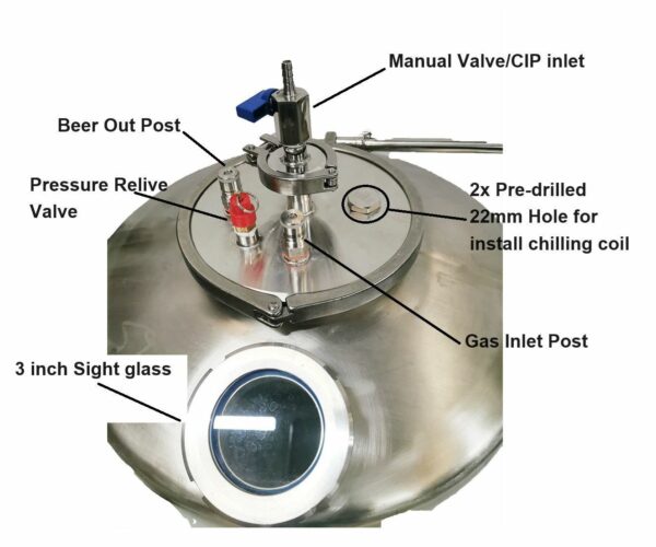 New 65L Stainless Steel Conical Fermenter Basic Setup