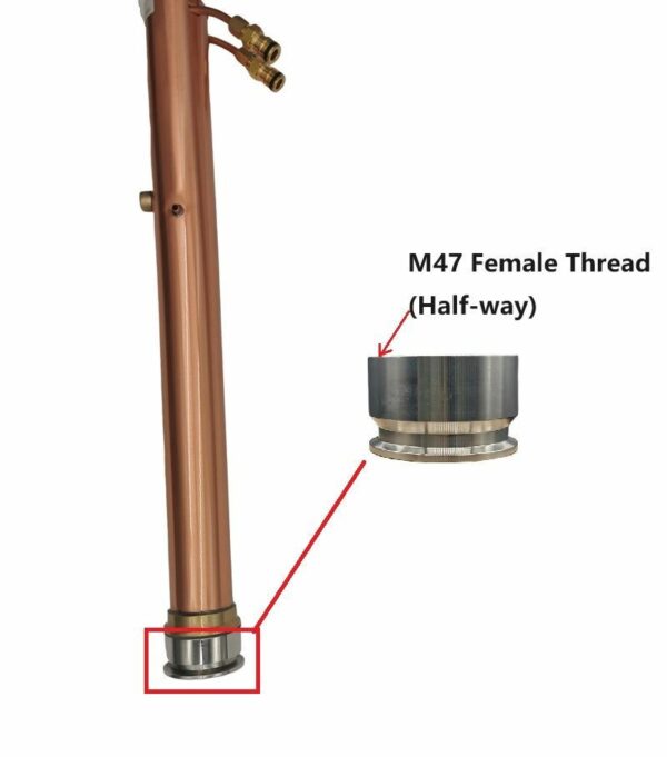 2 Inch Tri-Clover -M47 Female for Alcoengine Reflux/Pot Still condenser