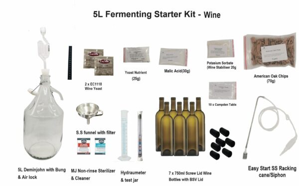 New 5L Brewing Fermenting Starter Kit - Wine