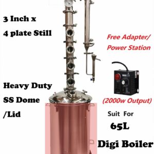 StillMate SS 3" x 4 Plate Modular Micro Distillery Tower - Free Power station