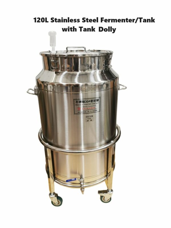 125L Full stainless steel Fermenter/Storage Tank with SS Dolly