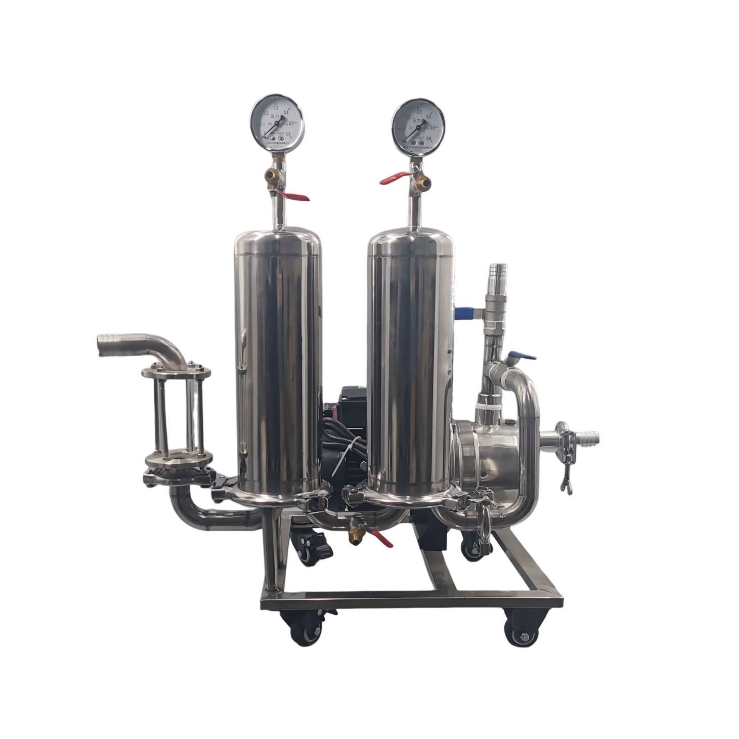 Full Stainless steel 2-Stage / 10 Inch Millipore Beverage Filter for Wine/Beverage