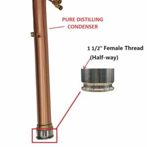 2 Inch Tri-Clover -1 1/2" Female for Pure Distilling Reflux/Pot Still condenser