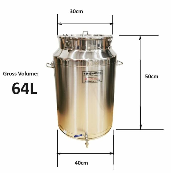 64L Full stainless steel Fermenter/Storage Tank