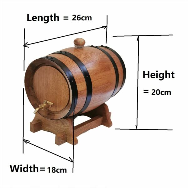 3L Oak Barrel with Brass Tap - Special Price