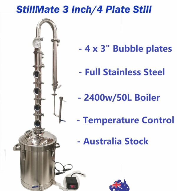 Stillmate 240v/2400W/50L SS 3" x 4 Plate Modular Spirits Still Temp.Controlled