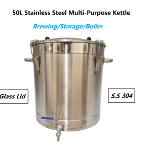 50L Stainless steel Kettle /Boiler with Tap & Glass lid