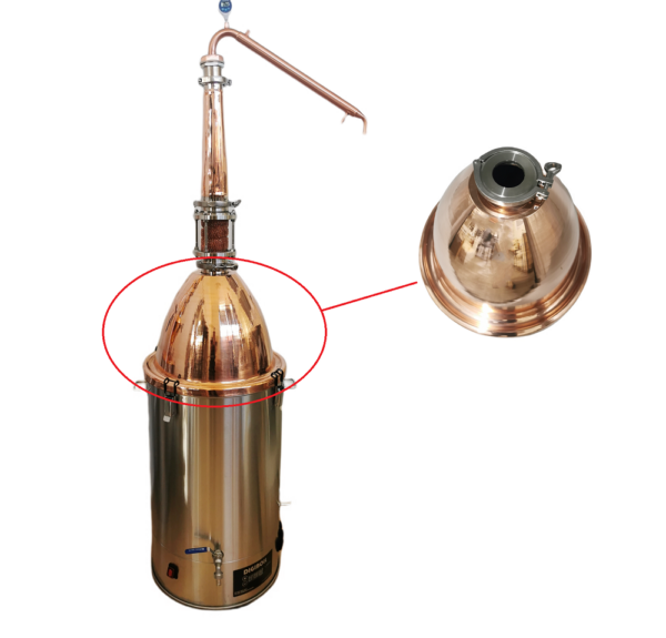 Large Alembic Copper Dome for 65L Digiboil- 3" Ferrule